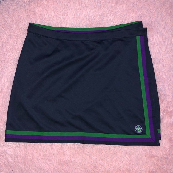 Wimbledon Black Mini Skirt with Green and Purple Trim NWT - Picture 1 of 7